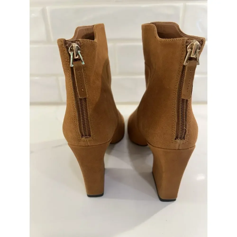 Franco Sarto Venture, Midshaft, Boot Whiskey Brown Zip Up Pointed Toe Suede Sz 7